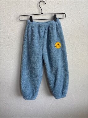 LOLA + The Boys Blue Bright Smile Patch Fuzzy Pants sz 4